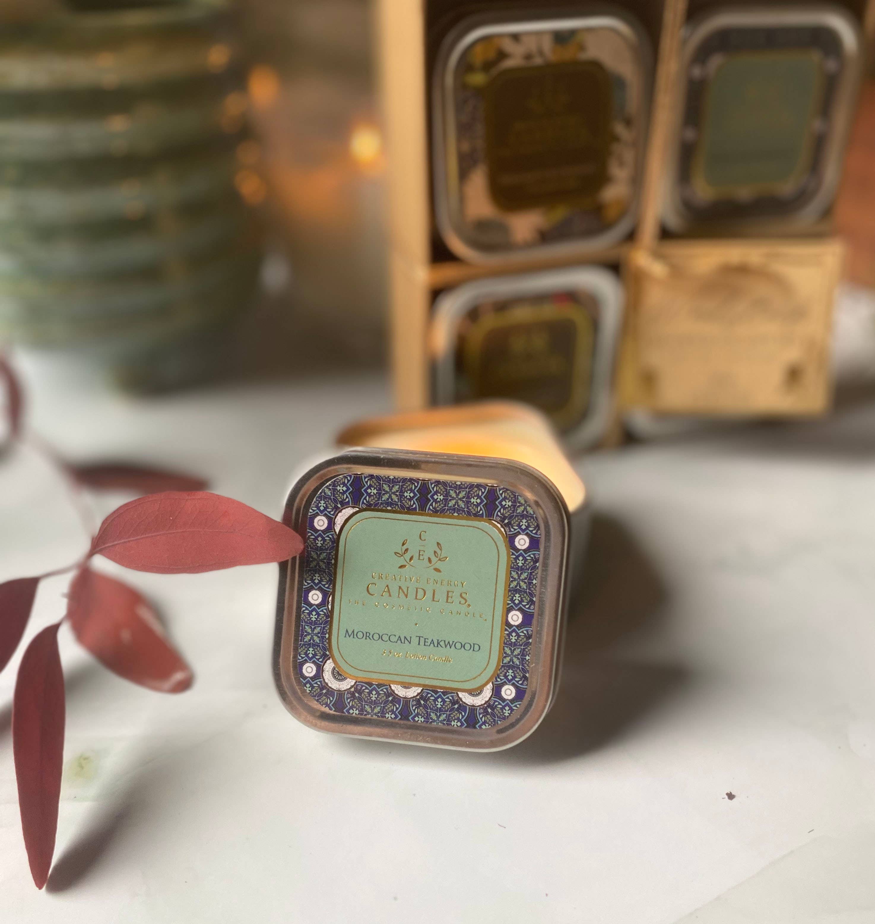 Creative Energy Candles - Wholesale Jar/Filled Candle - Moroccan Teakwood: 2-in-1 Soy Lotion Candle10