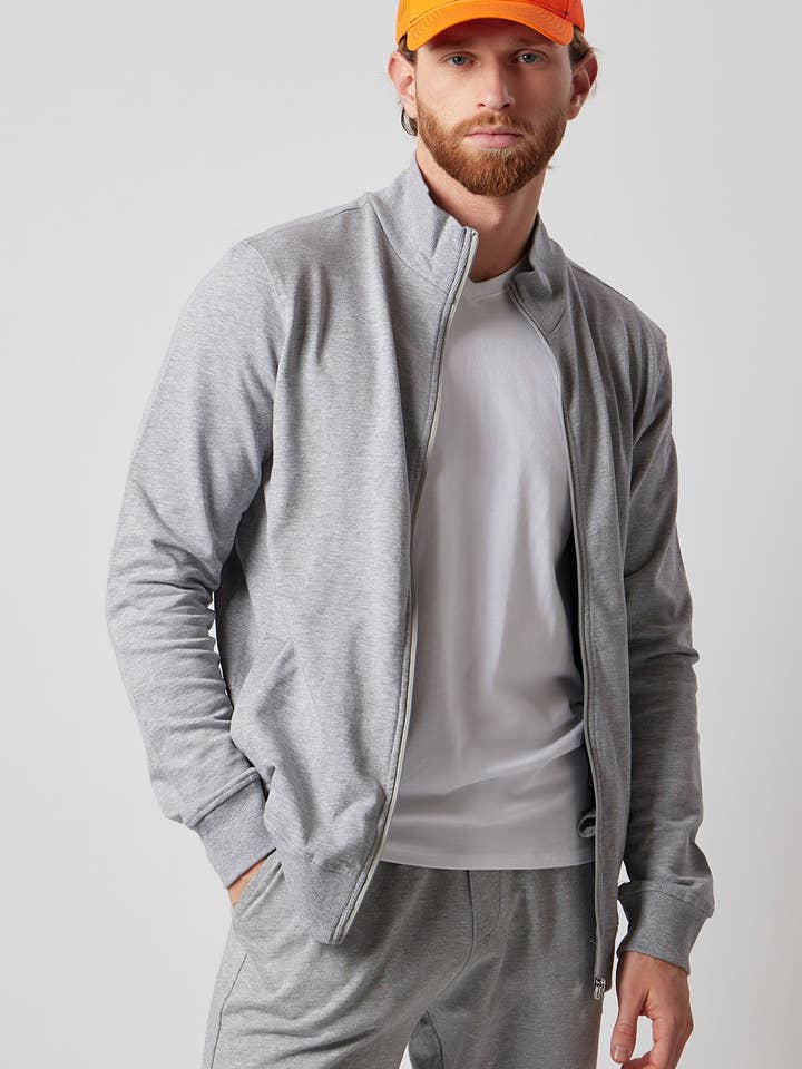 Sweatshirt met ritssluiting van gecertificeerd biologisch katoen voor wholesale door OWN OFF WITH NATURE