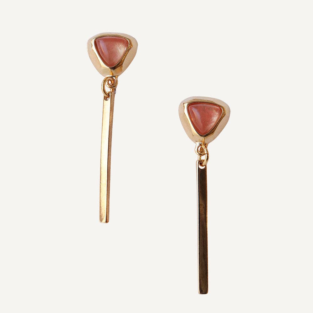 ÉMOLO - Wholesale Dangle Earrings - Gold earrings with natural stone FINE triangle0