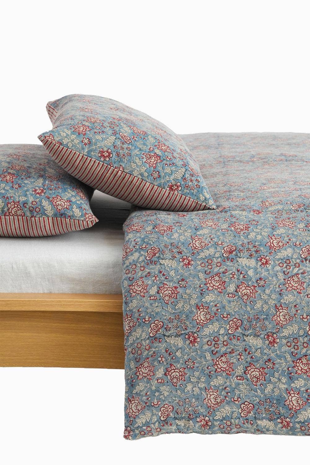 Live Linen - Wholesale Duvet Cover - Elegant Velma Block Print Linen Duvet Cover – Luxe1