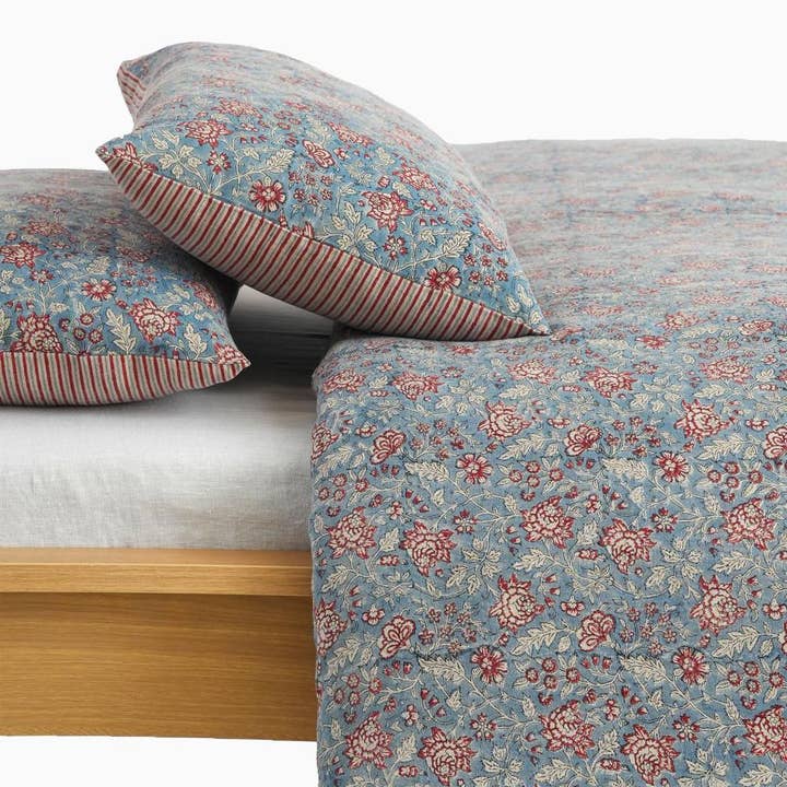 Live Linen - Wholesale Duvet Cover - Elegant Velma Block Print Linen Duvet Cover – Luxe1