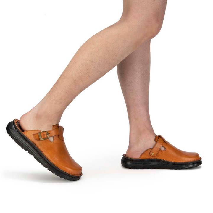 Sawyer - Leather Clog-Toe Sandal | Honey for wholesale on Faire