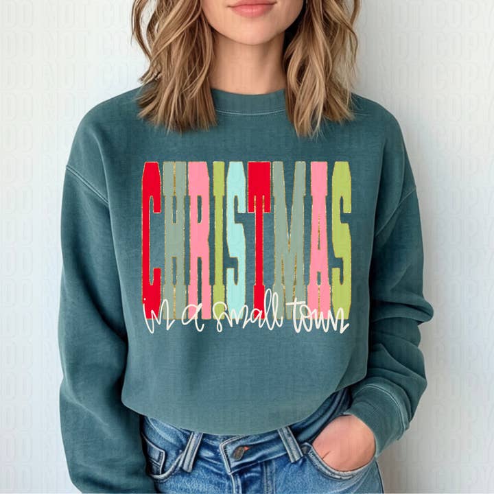 Christmas In A Small Town DTF Transfer for wholesale by K and M Designs