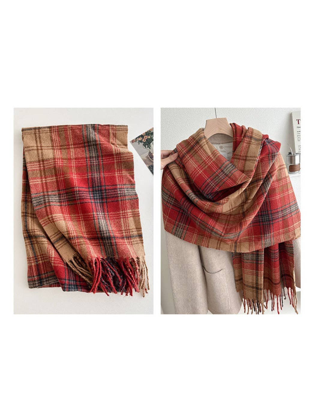 Funkyrel® Atzbranding Limited - Wholesale Sjaal - Dames - Scarvii - Geruite Wintersjaal Sjaal voor Vrouwen18