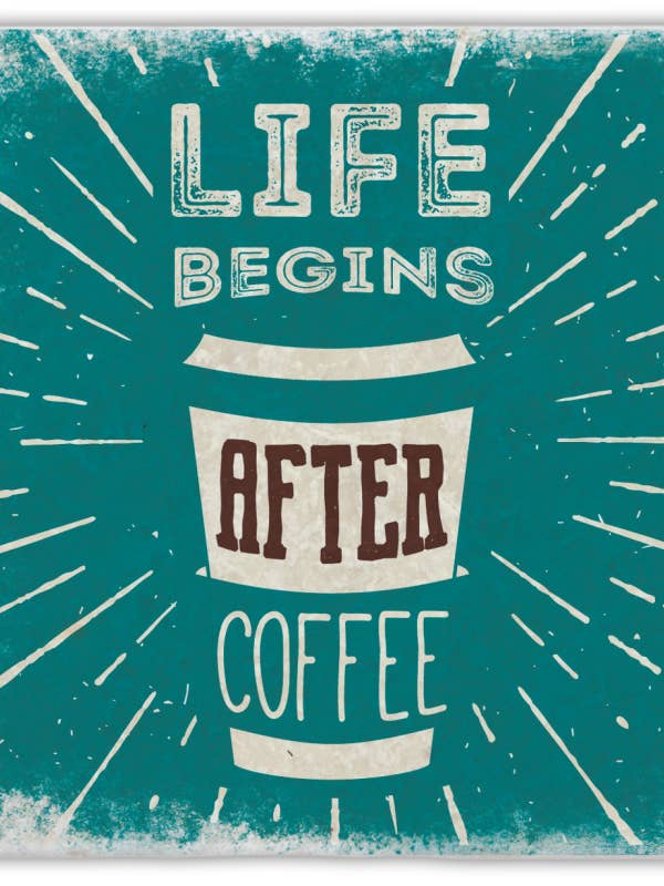 Life Begins After Coffee Marble Coaster for wholesale by Gespänsterwald