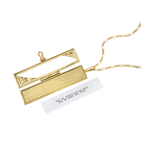 Fortune & Frame - Wholesale Locket Necklace - Turning Corners Fortune Locket - Gold3