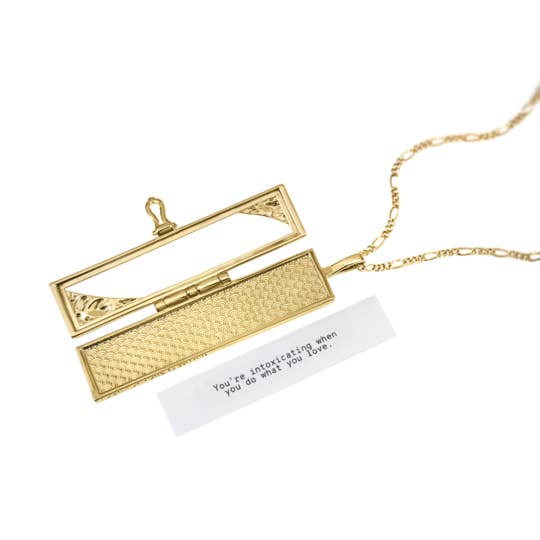 Fortune & Frame - Wholesale Locket Necklace - Turning Corners Fortune Locket - Gold3