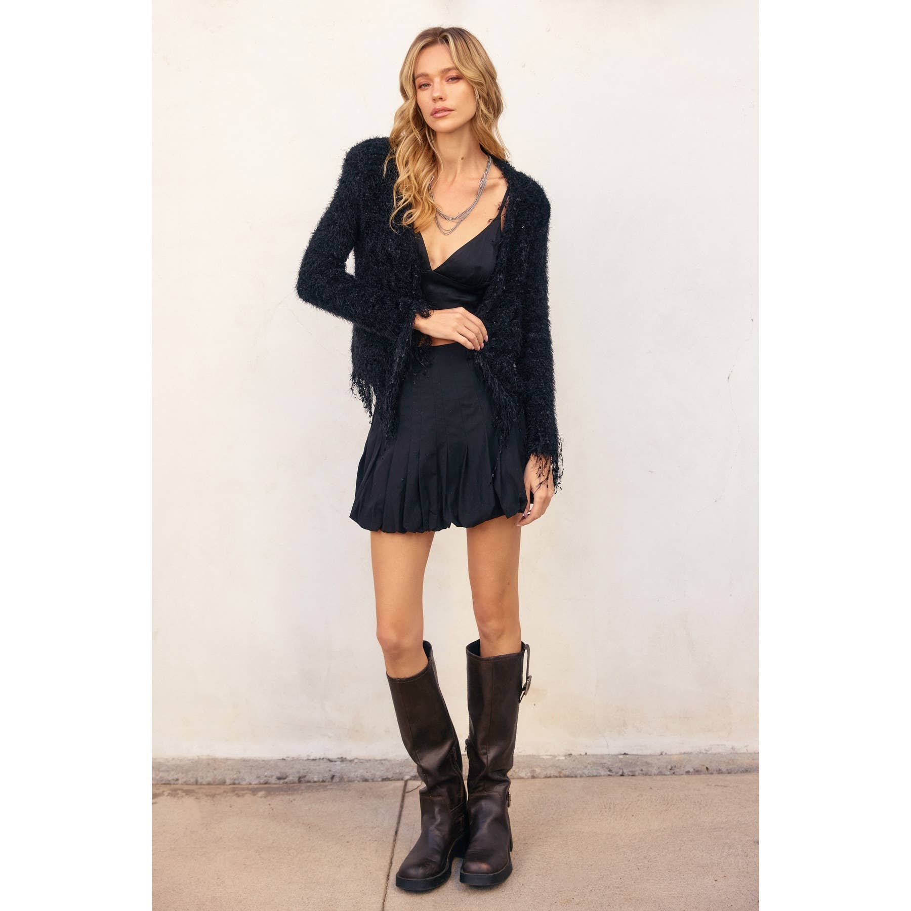 Dress Forum - Wholesale Jacket - Women's - Shimmering Knitted Open Front Jacket14