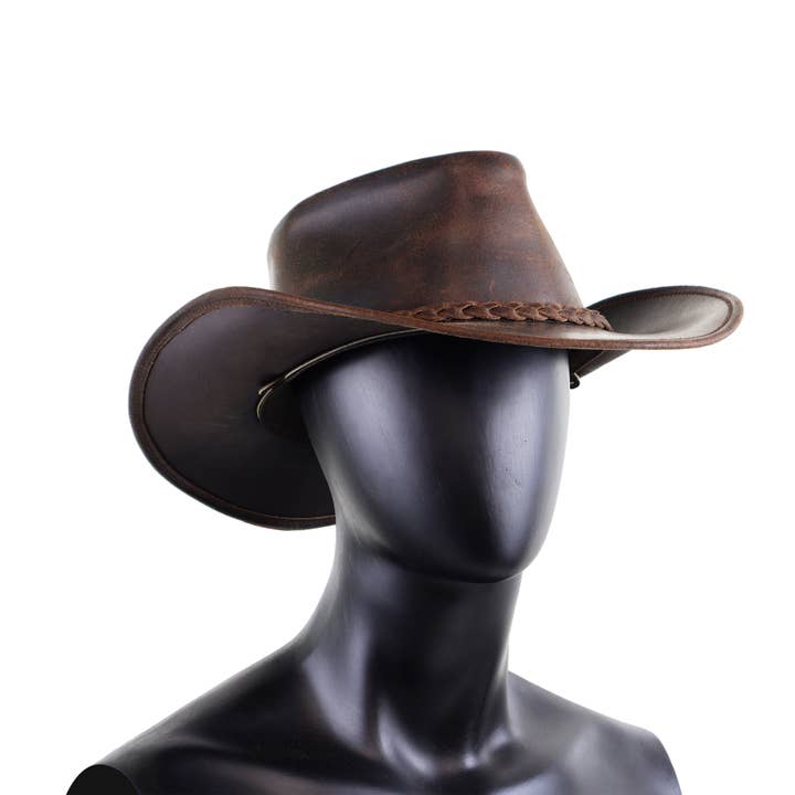 Western Leather Hat Timeless Design Perfect for Outdoor Hats for wholesale by USA Leather Shop
