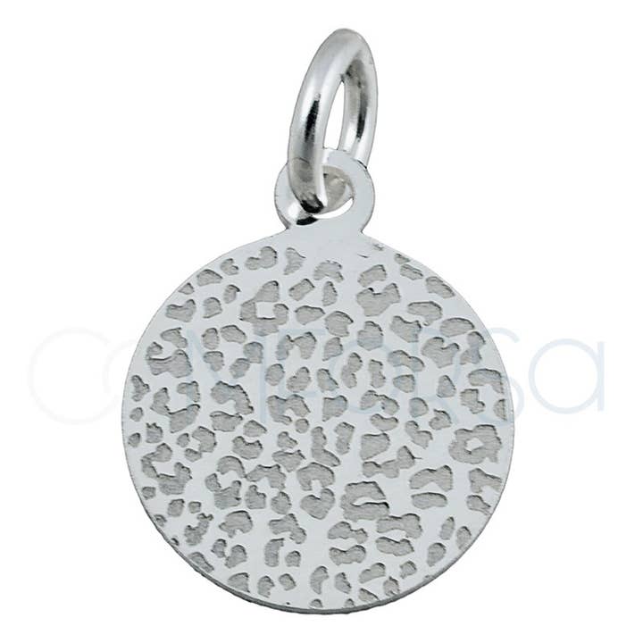 COM FORSA SL - Wholesale Individual Charm/Pendant - Sterling Silver 925 Gold-Plated Leopard Print Pendant 10 Mm