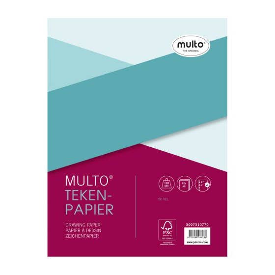 A5 interior drawing paper: 50 sheets: 120 grams: 17 holes: Multo for wholesale by Jalema