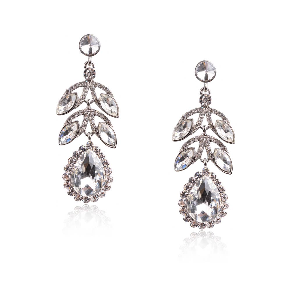 Cool Crystals - Wholesale Dangle Earrings - Wedding Tear Drop Pierced Dangle Earrings Clear0