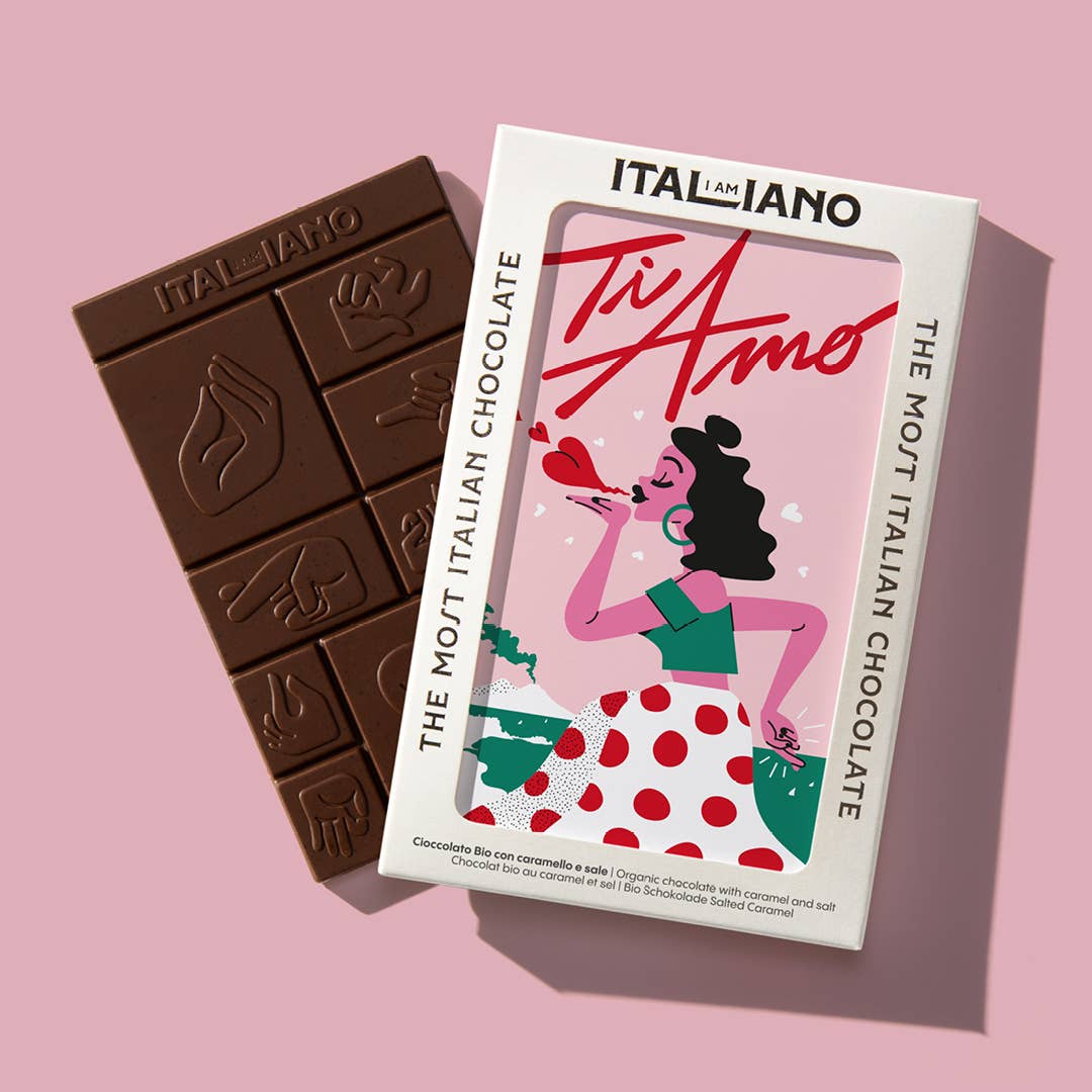 I AM ITALIANO - Wholesale Chocolate Bar - I Love You - Organic Chocolate With Caramel And Salt1