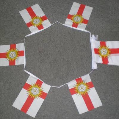 6m 20 Bandeira Yorkshire West Riding Bunting por atacado de Worldwide Flags Ltd