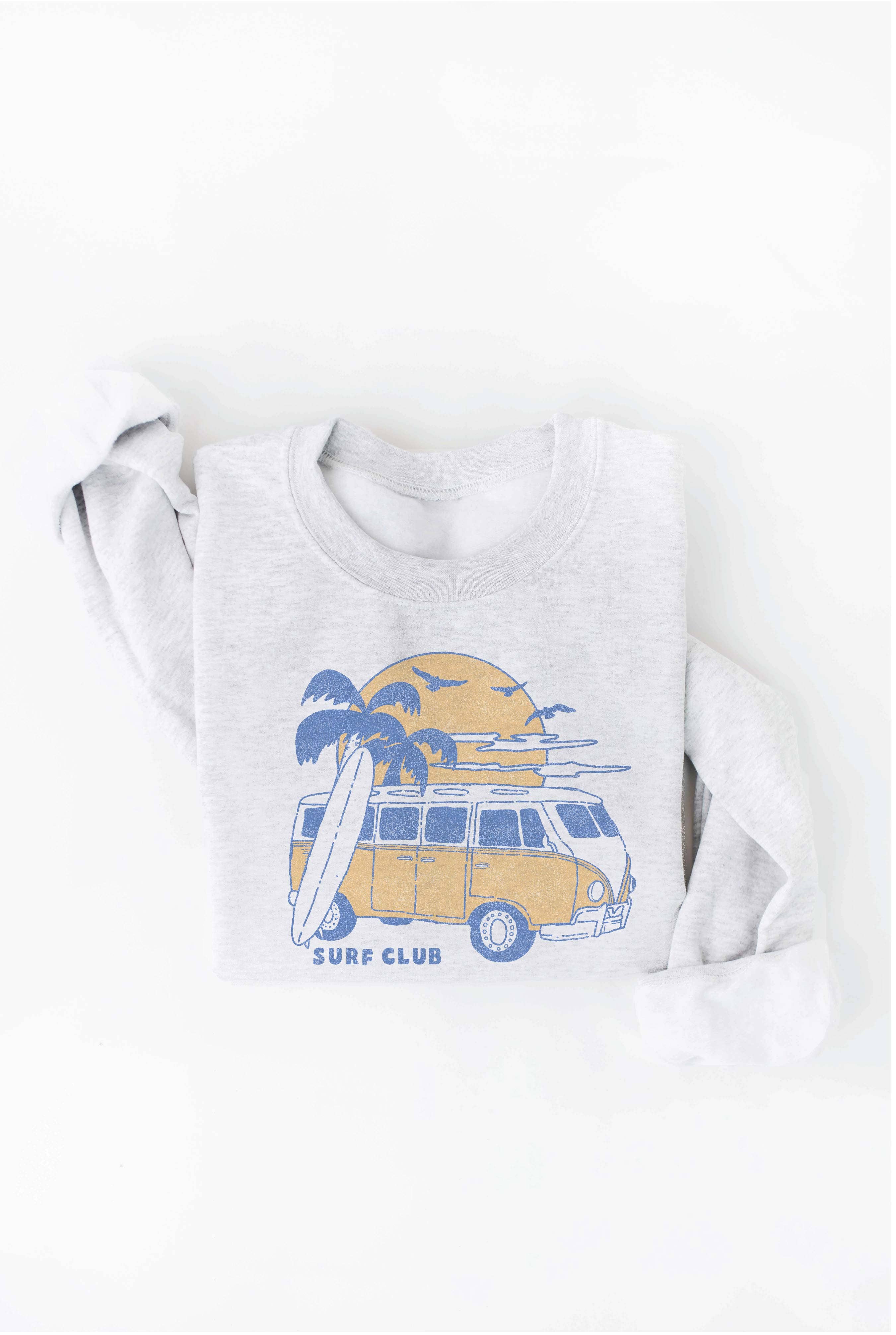 OAT COLLECTIVE - Wholesale Graphic Sweatshirt - Women's - SURF CLUB Graphic Sweatshirt3