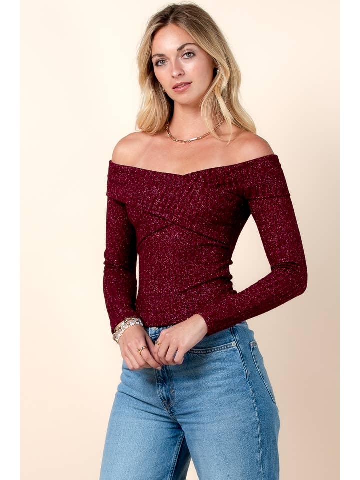 Nylon Apparel - Wholesale Knit Top - Women's - T680-SD-Debora Off Shoulder Knit Top14
