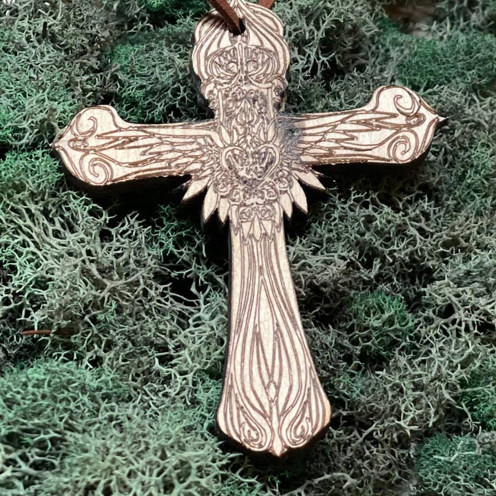 Georgia Grace Vintage Designs – wholesale Car Freshener - Unisex – Reusable Wooden Air Freshener - Cross 2