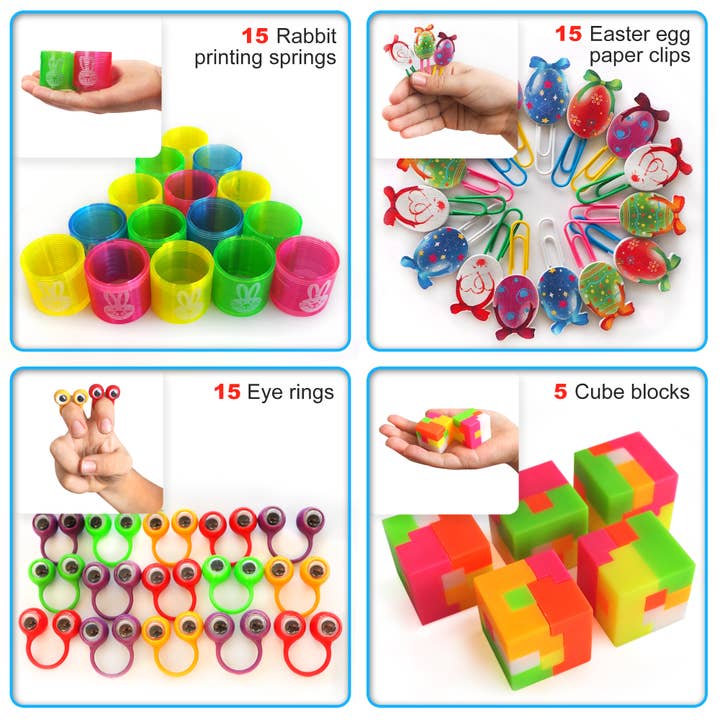 SWIRLLINE - Wholesale Party Favor - 124PCS Easter Party Favors for Kids - Easter Egg Hunt Treats