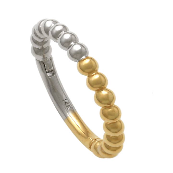 Zahav Jewelry - Vente Créoles - Anneau Clicker de Septum Bicolore en Or Massif 14kt 10mm #21