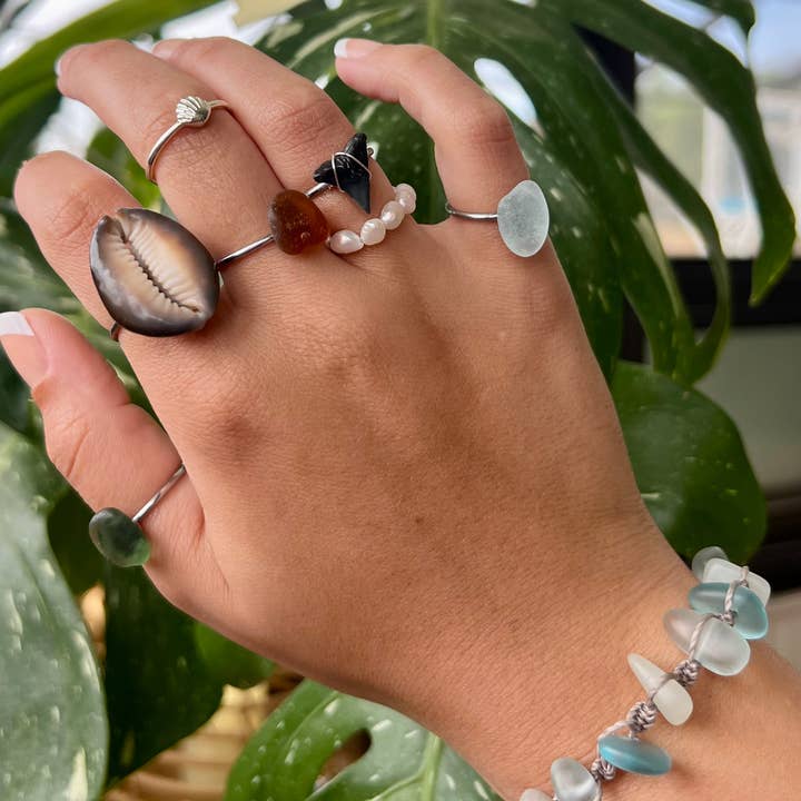 HALT - Wholesale Cocktail/Statement Ring - Honey Cowrie Ring | Boho Surfer Beach Jewelry4