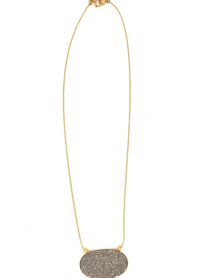 Collar ovalado de diamantes, diamante pequeño para venta al por mayor de In2 design