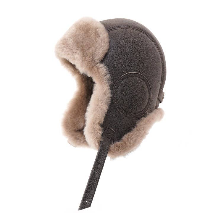 Wholesale London Leather Aviator Winter Fur Hat for your store