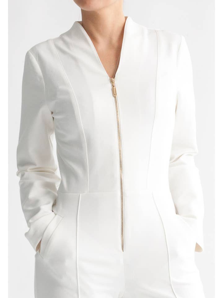 TAVROVSKA - Venta al por mayor Peto - Mujer - Mono de boda formal blanco Mono de dama de honor de mujer Wedd