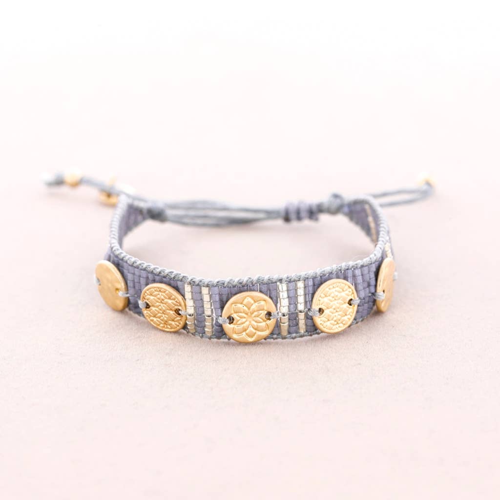 Sonata – Joias personalizáveis por atacado – Pulseira Macramé com Ornamentos de Metal Miyuki Miyuki0