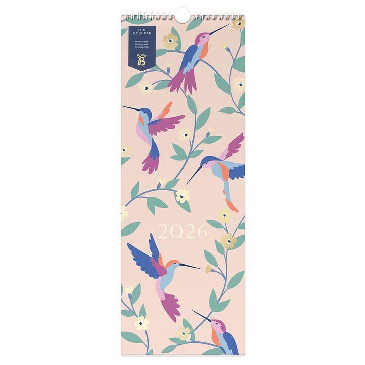 2026 Slim Wall Calendar with Notes, Hook & Storage Pocket for wholesale by Busy B