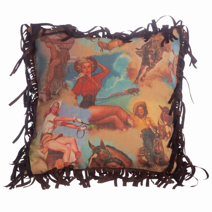 Carstens, Inc. - Wholesale Throw/Decorative Pillow - Retro Cowgirl Pillow