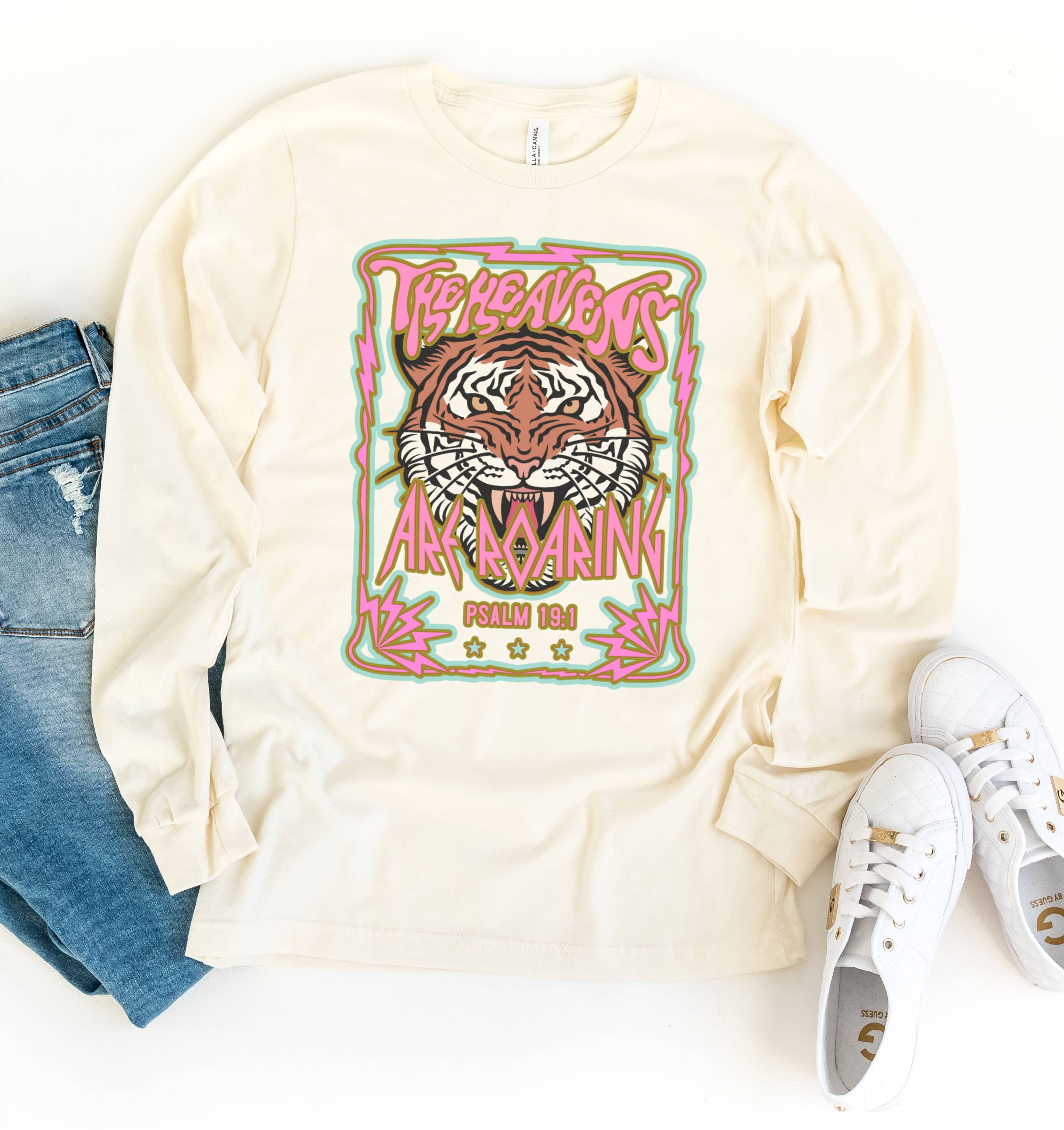 Gerdees - Wholesale Screen Printed T-Shirt - Women's - The Heavens are Roaring Shirt, Vintage Retro Faith, Psalm1