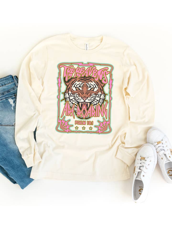 Gerdees - Wholesale Screen Printed T-Shirt - Women's - The Heavens are Roaring Shirt, Vintage Retro Faith, Psalm1