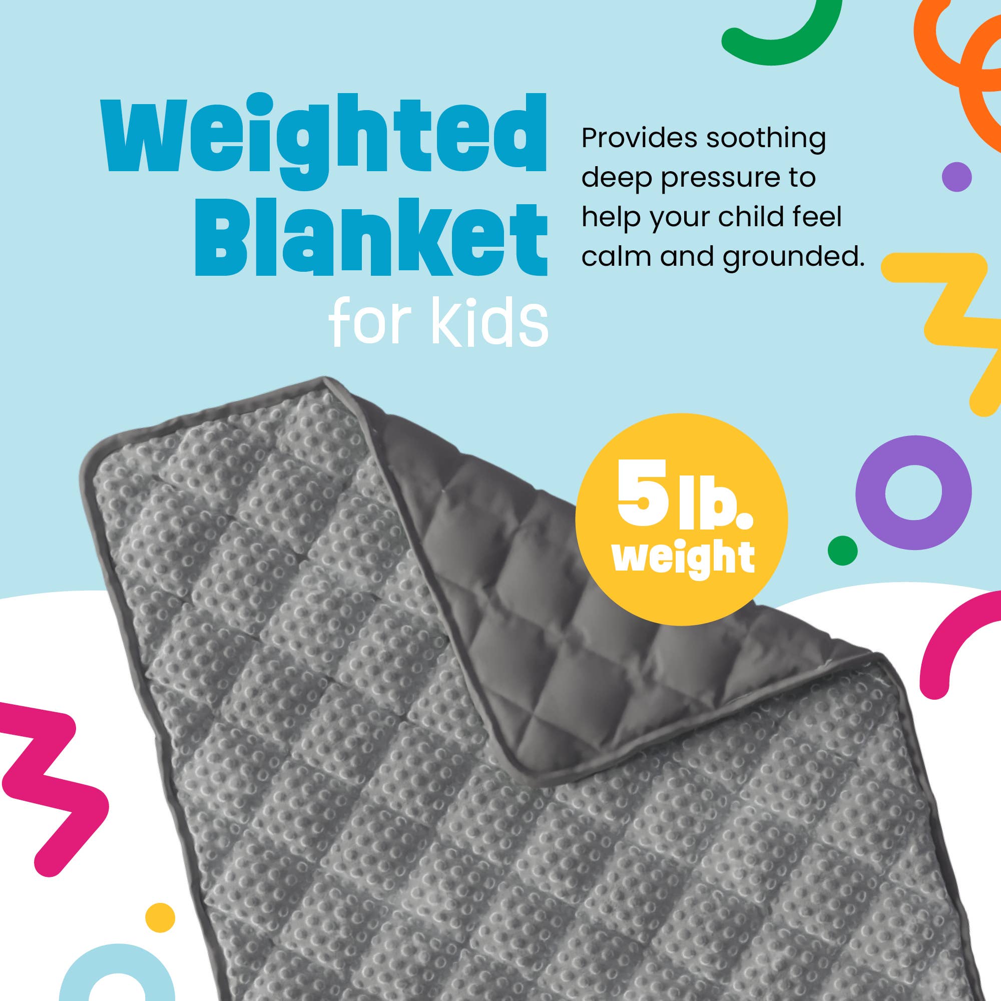 Prime Play - Wholesale Bedding Blanket - Kids & Baby - 5lb Child's Weighted Blanket - 36" x 48" Dotted Texture GREY2
