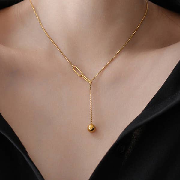 GOLD Simple Normcore Solid Color Necklaces Accessories for wholesale on Faire
