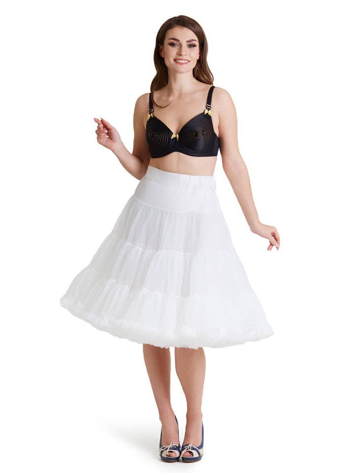 Dolly & Dotty - Wholesale Skirt - Women's - Soft & Fluffy White Petticoat 25.5 Inches1
