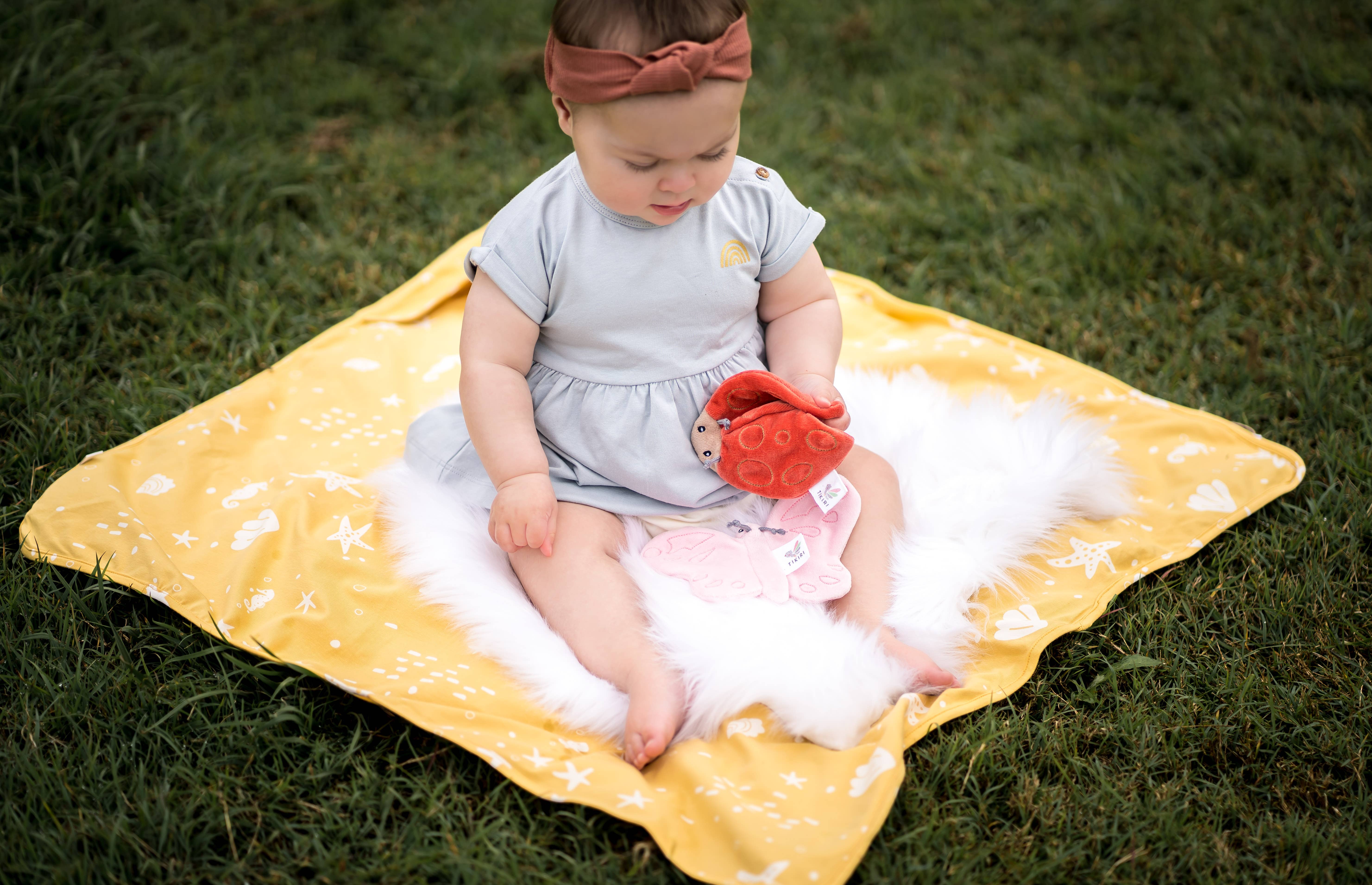 Tikiri Toys LLC - Wholesale Crinkle Tag Toy - Baby - Ladybug Organic Fabric with Crinkle2