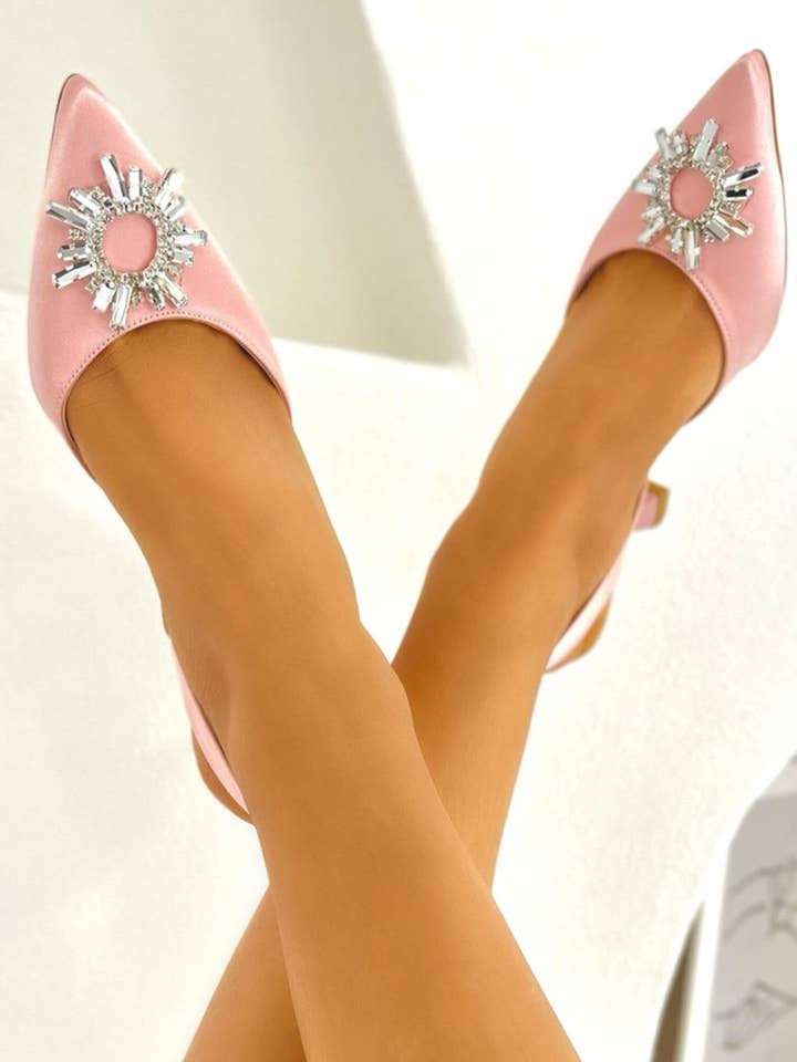 Glamorous Glittering Shoes With Crystal Stones Elegant for wholesale by LAMİNTA