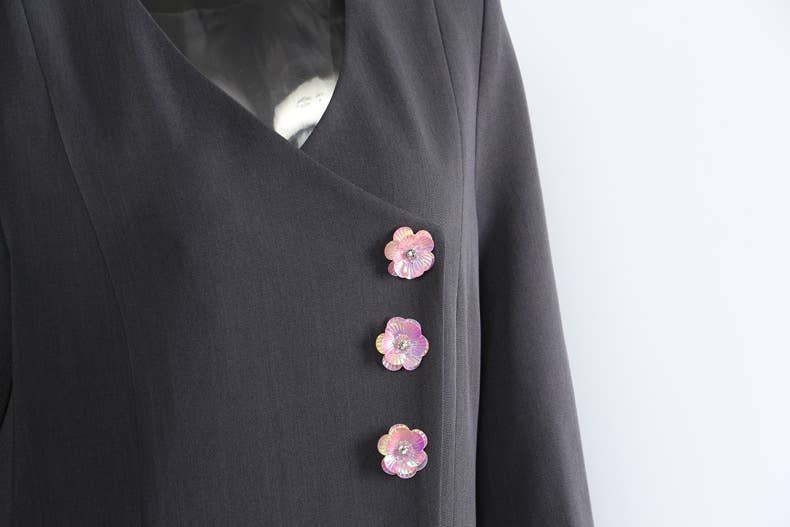 Färg som bilder CT149 Tidig Höst Blomapplikation Skräddarsydd Medellång Kappa för wholesale på Faire4