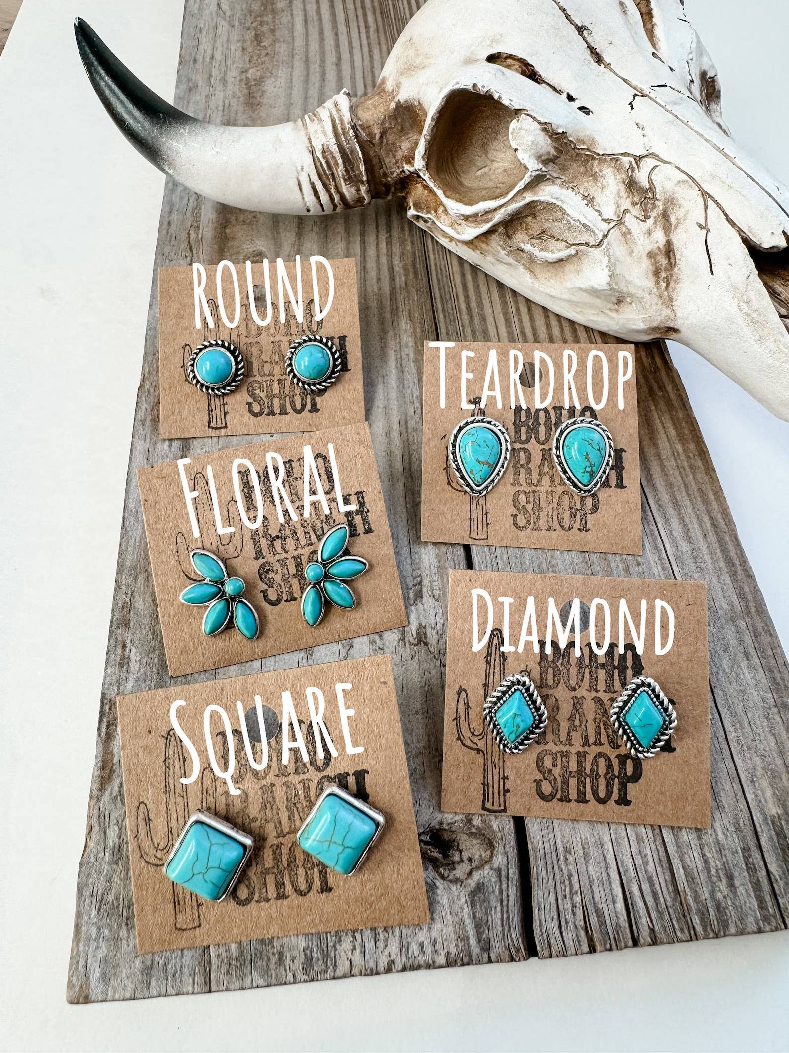 Boho Ranch Shop – wholesale Stud/post earrings – Western Turquoise Stud Earrings0