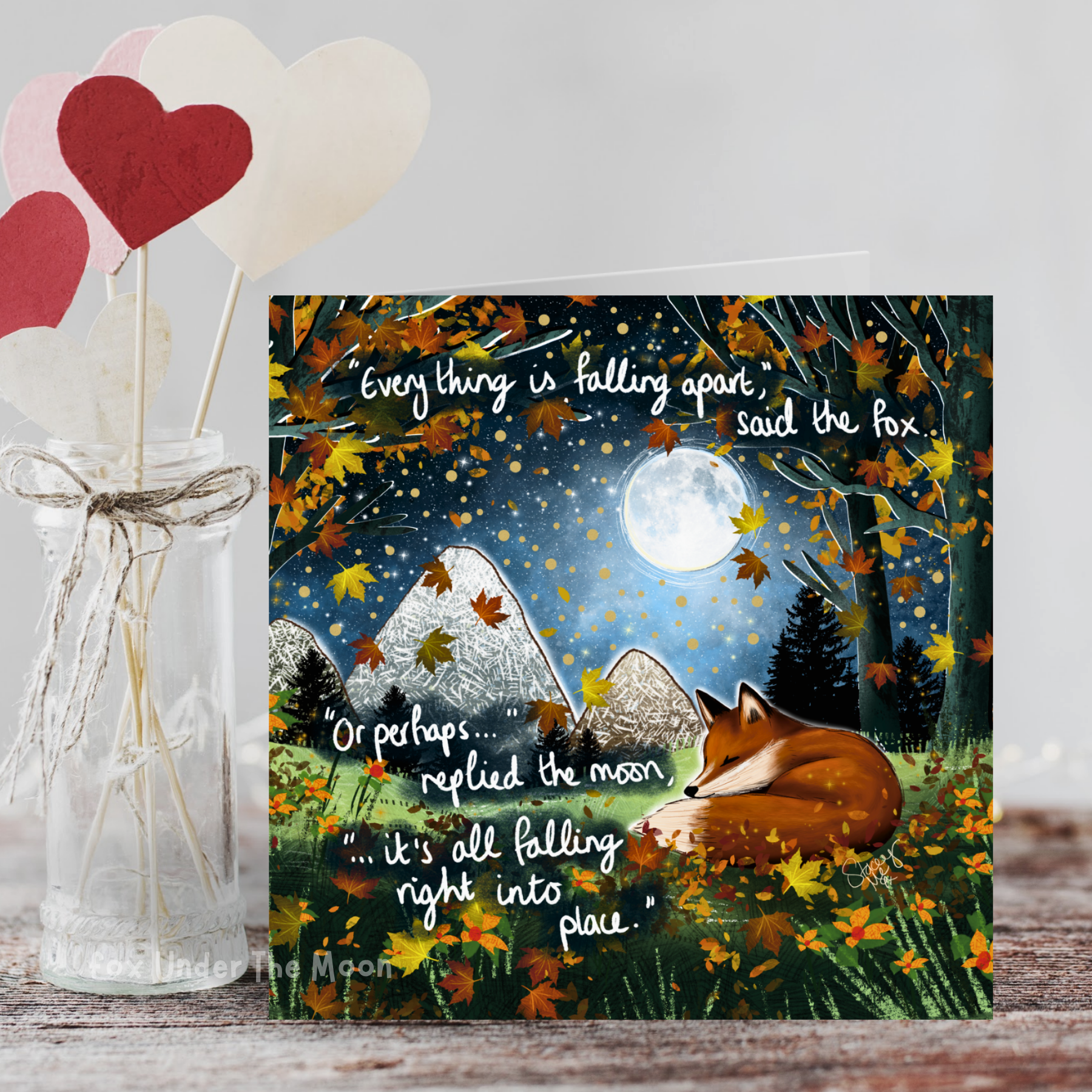 Fox Under The Moon – wholesale Everyday greeting card – 'Falling Apart' - Greeting Card From Fox Under The Moon2