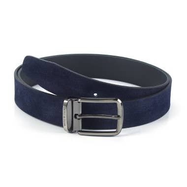 Blue plain suede belt B-STRUFFEL-BLUE for wholesale by Ortiz & Reed