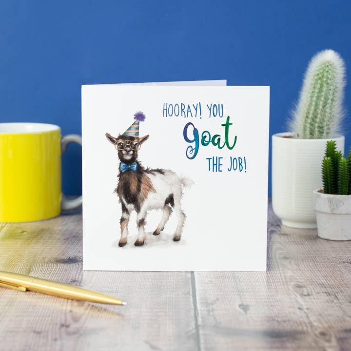 Citrus Bunn - Wholesale Congratulations Card - Goat the Job - Congratulations Pun Funny Greetings Card