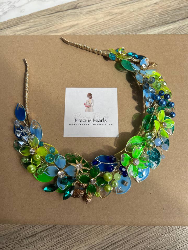 Blue and Green halo for wholesale by Preciuspearls