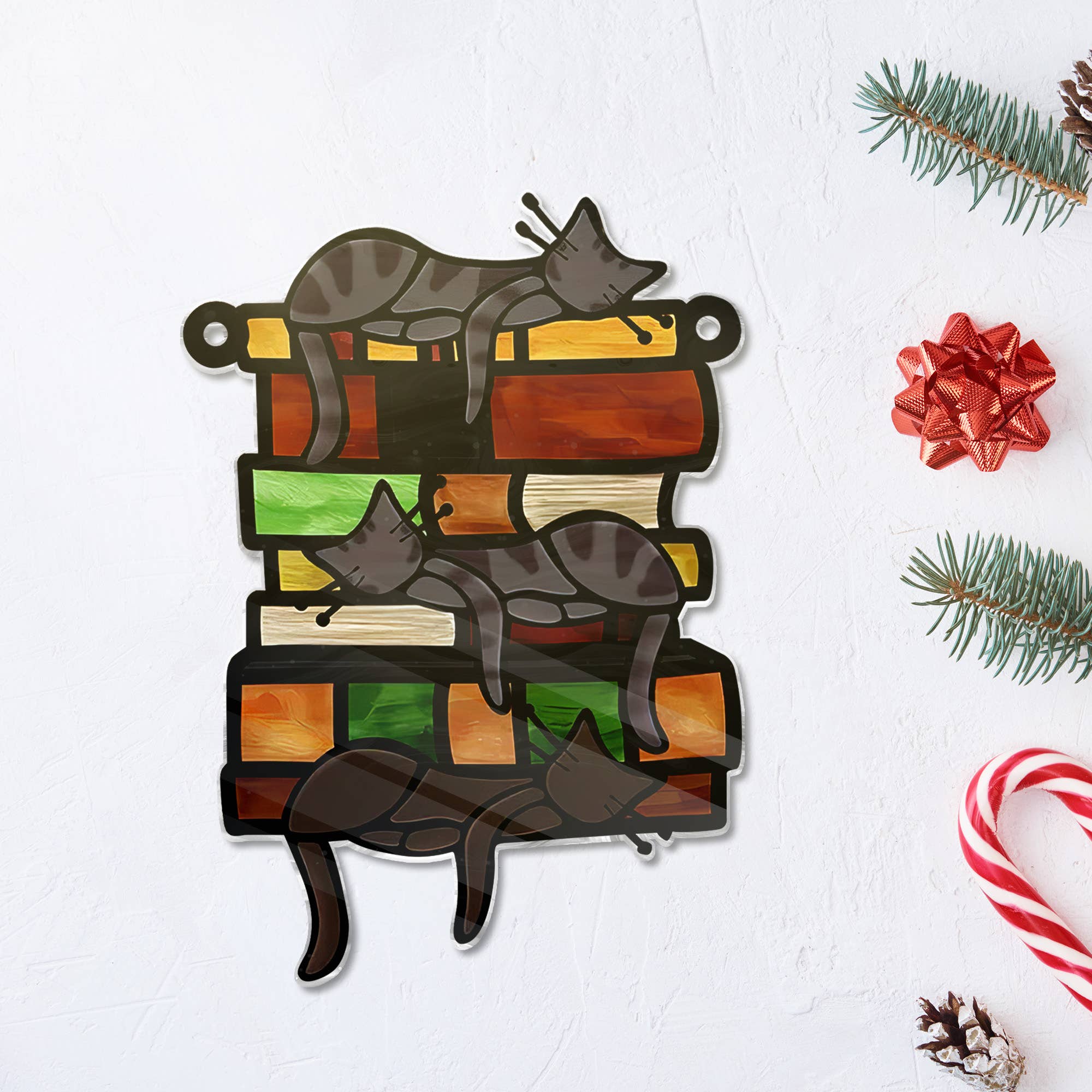 Merchemy - Wholesale Wall Decor - Kids & Baby - 3 Cats ACRYLIC Sleeping Cat on Book Cat Ornament Cat Love8