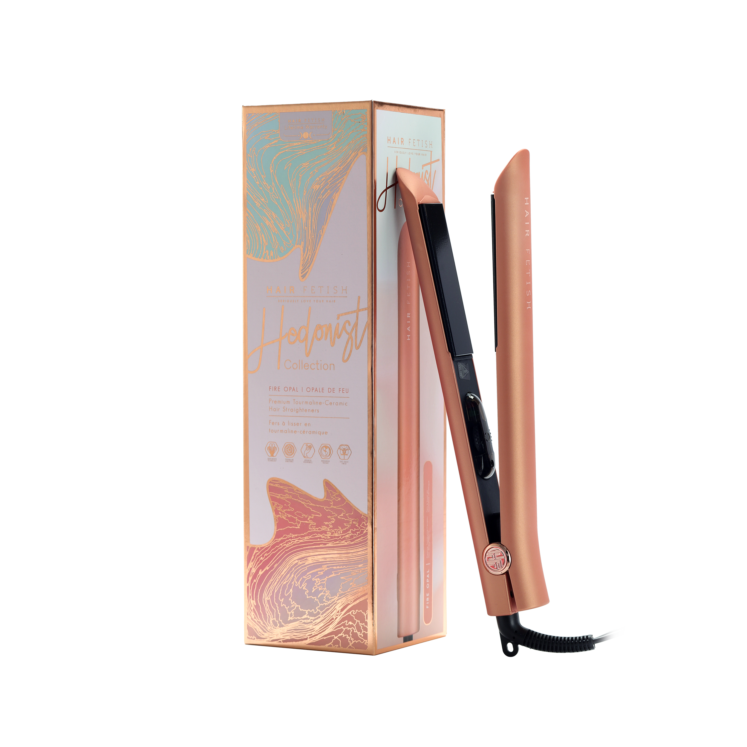 Aigue-marine Lisseur Hedonist Luxe 3,2 cm avec plaques en tourmaline japonaise en vente sur Faire15