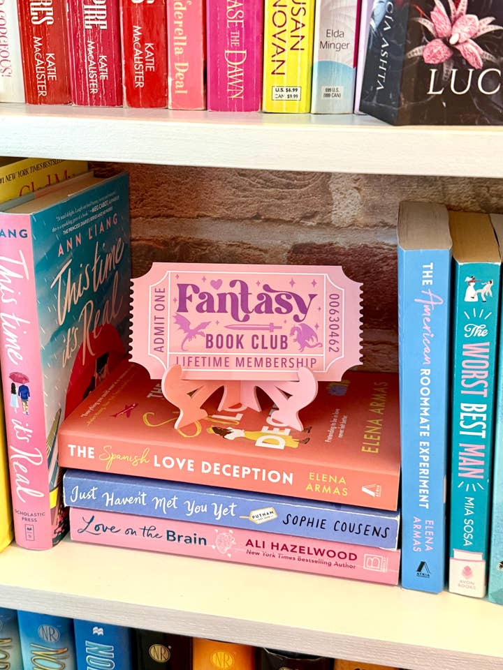 Bookish Shelf Sitter and Decor with Reading Tickets for wholesale by Briar layne