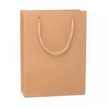 20x15x6 cm. Sacchetto regalo in carta kraft marrone per la vendita all'ingrosso da parte di Inca UK