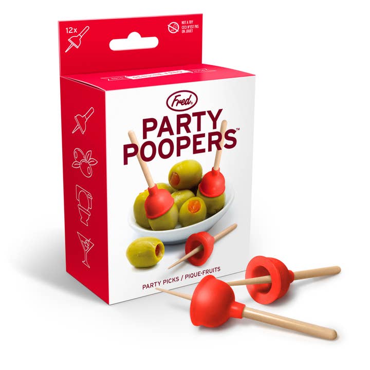 Party Poopers - Plunger Cocktail Picks -Set of12 for wholesale by Fred