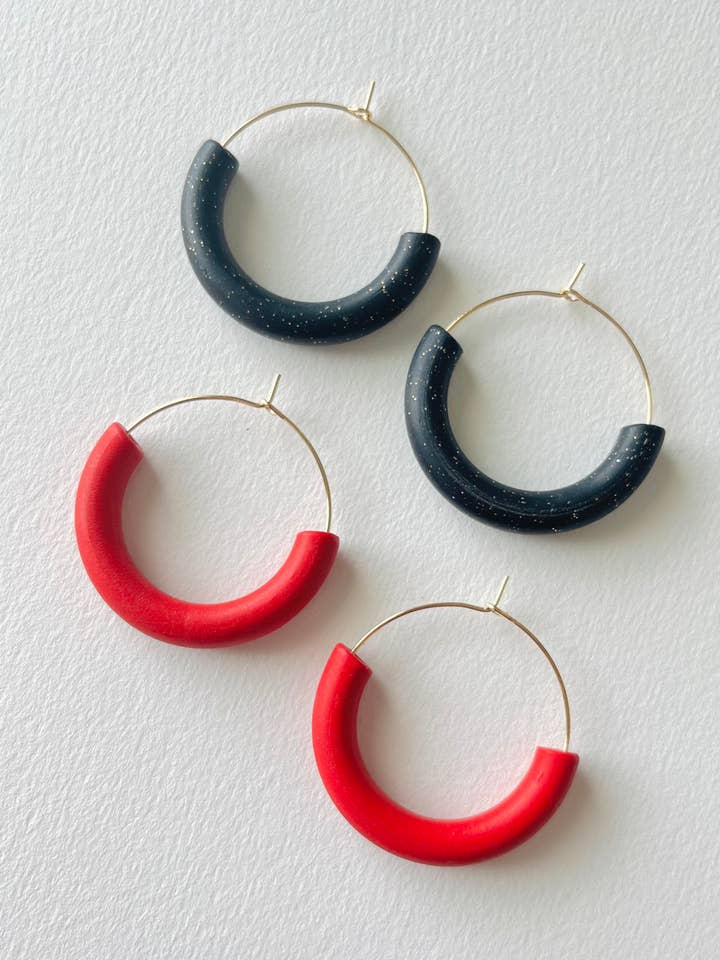 Aspen Hoop | Pendiente de aro de arcilla y alambre | Uso diario | Minimalista para venta al por mayor de Wyeth Jane