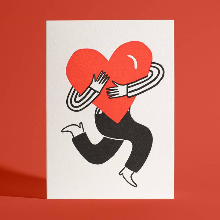 Carte de vœux en letterpress "Holding Your Heart" pour la vente par Half Pint Studio